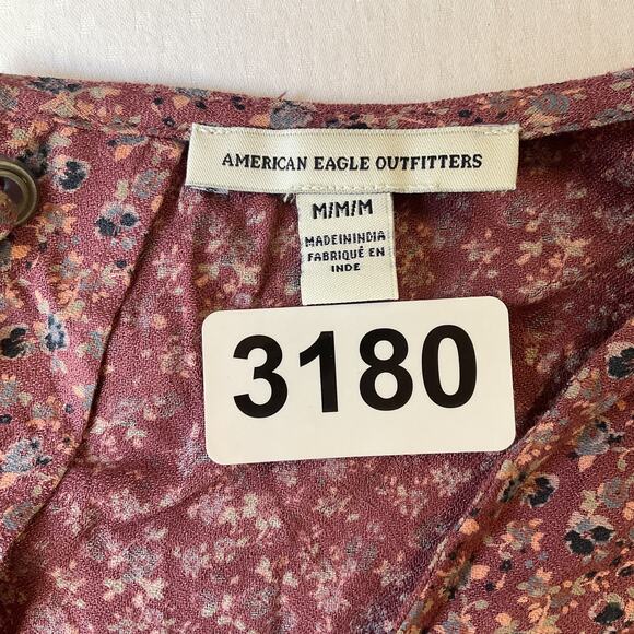 American Eagle Outfitters Women Dress M Mauve Floral Fit & Flare Cottagecore - Picture 2 of 11